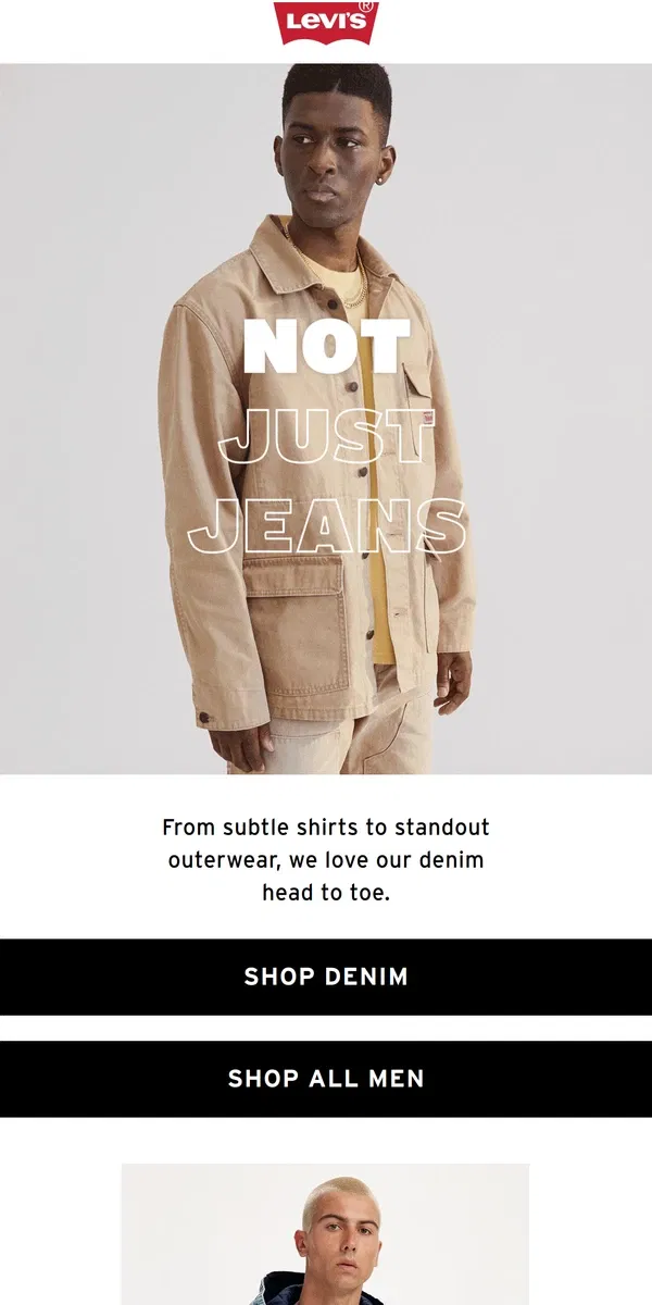 Email from Levi's. More denim in more places