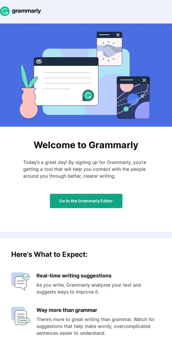 Email from Grammarly. You + Grammarly = Ready for Action