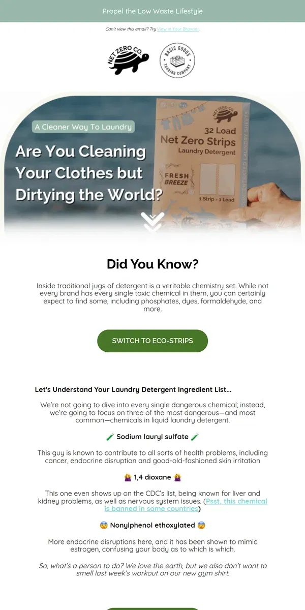 Email from Net Zero Co.. 🧪 Is this in your laundry detergent?