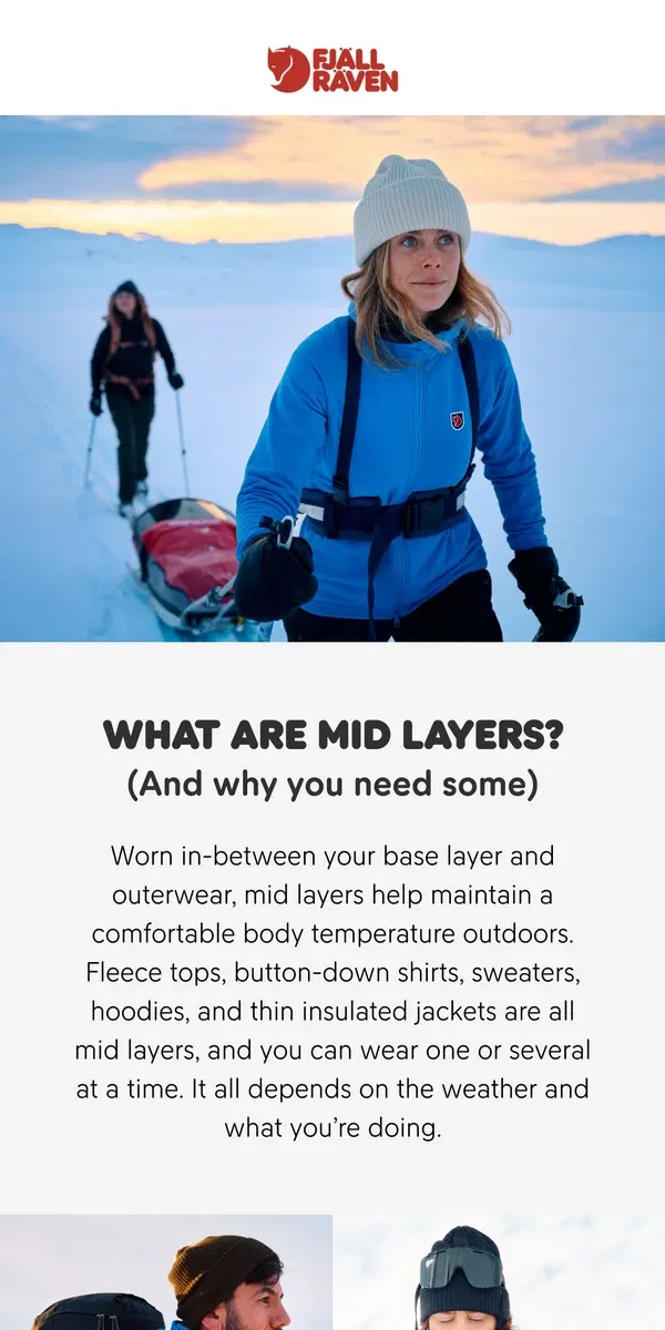 Email from Fjällräven. All about mid layers