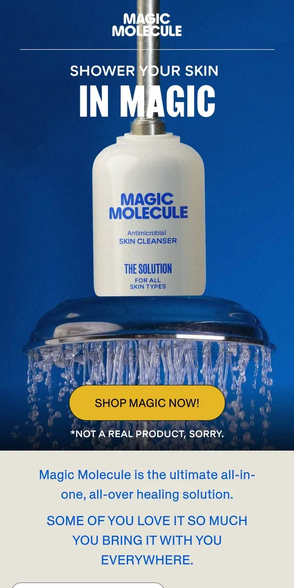 Email from Magic Molecule. Talk about a shower thought...