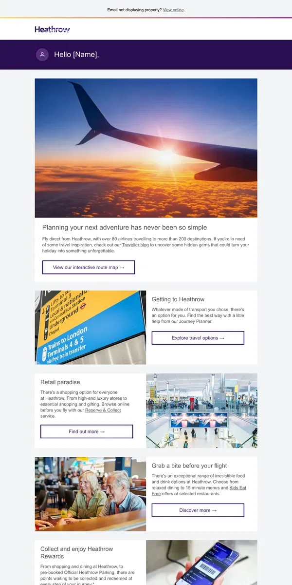 Email from Heathrow Airport. Make it Heathrow