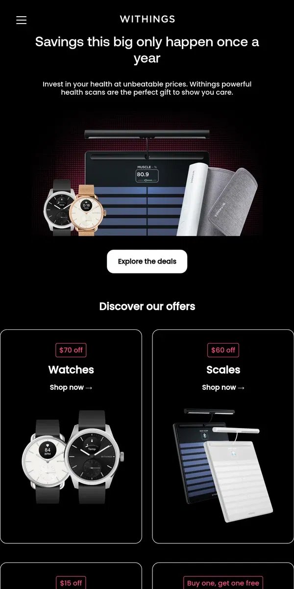 Email from Withings. ⚫️ Black Friday: Save big on our wellness wishlist