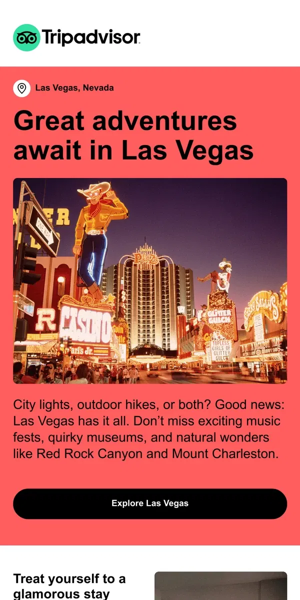 Email from Tripadvisor. Your next getaway: Las Vegas