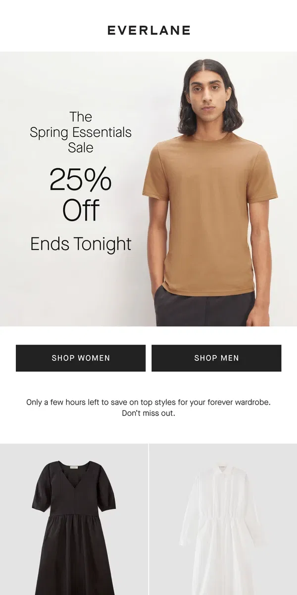 Email from Everlane. Tonight’s The Night, Don’t Miss Out