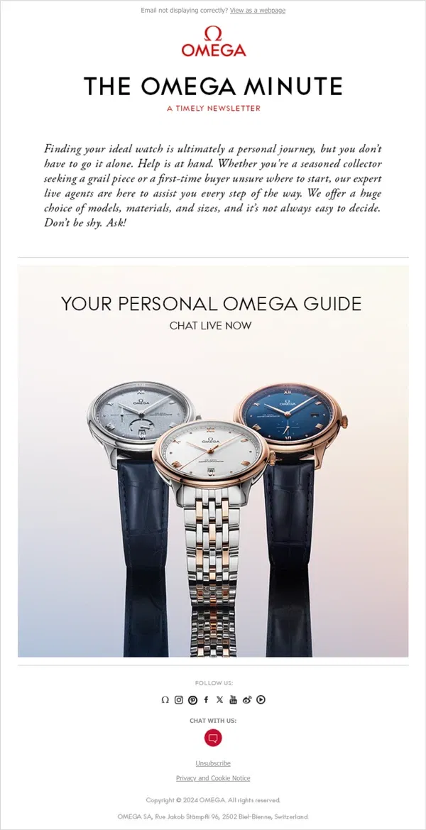 Email from OMEGA. Need guidance? Ask a concierge.