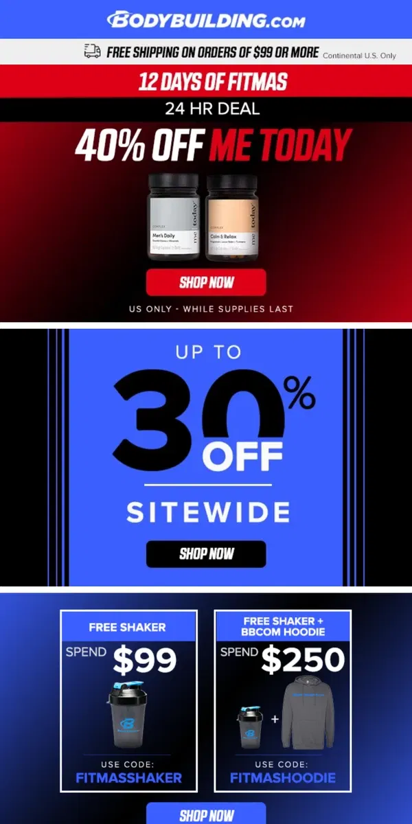 Email from Bodybuilding.com. 🔥 FAT BURNERS Up to 30% OFF + LAST CHANCE! 40% OFF Me Today!