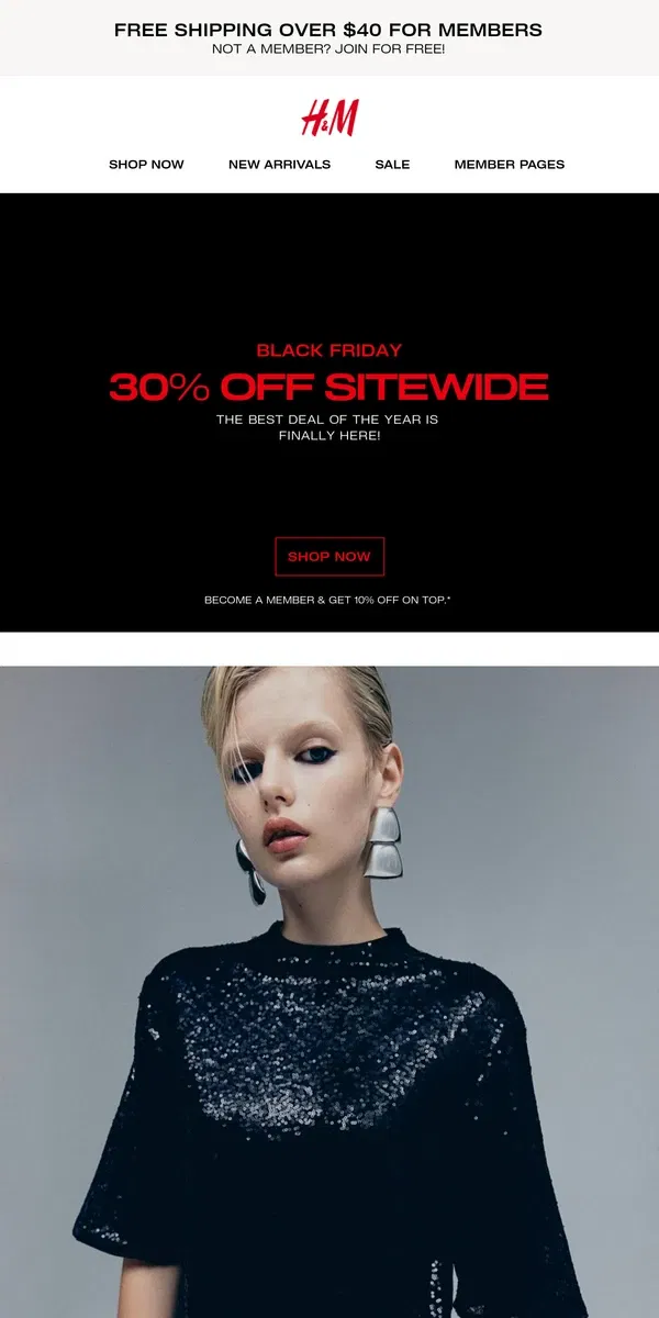 Email from H&M. It's official! 30% off sitewide