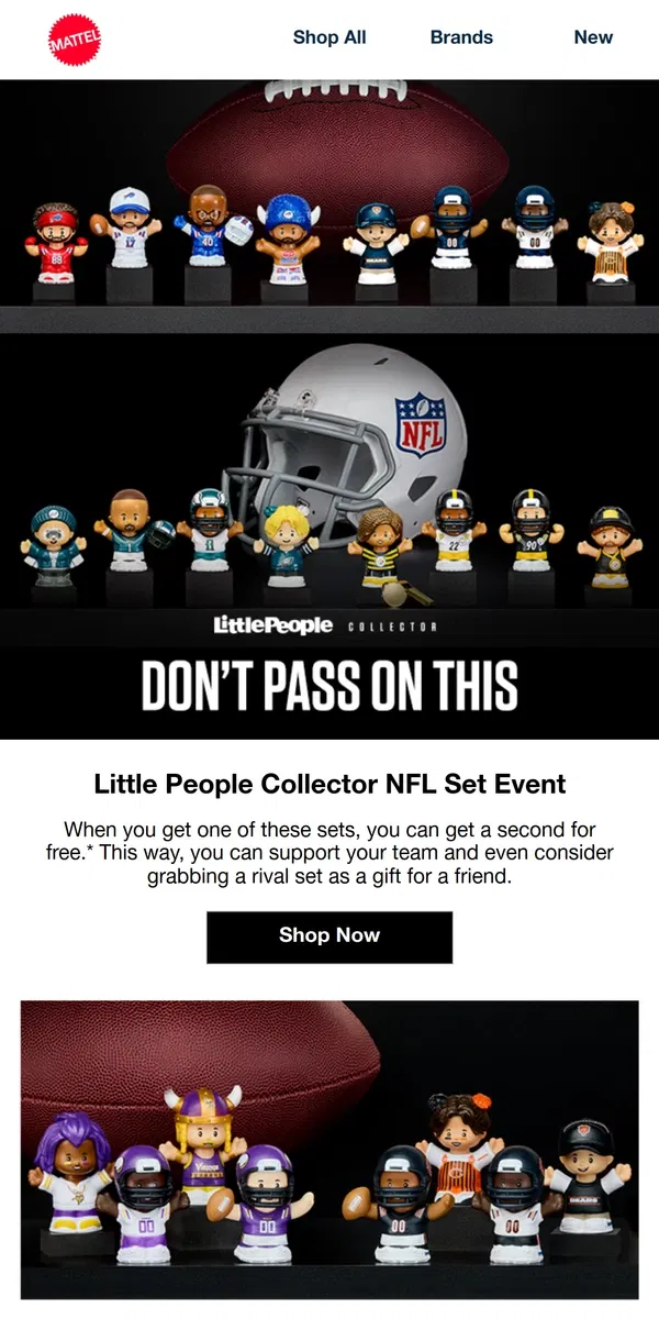 Email from Mattel Store. Get in the Playoff Spirit!