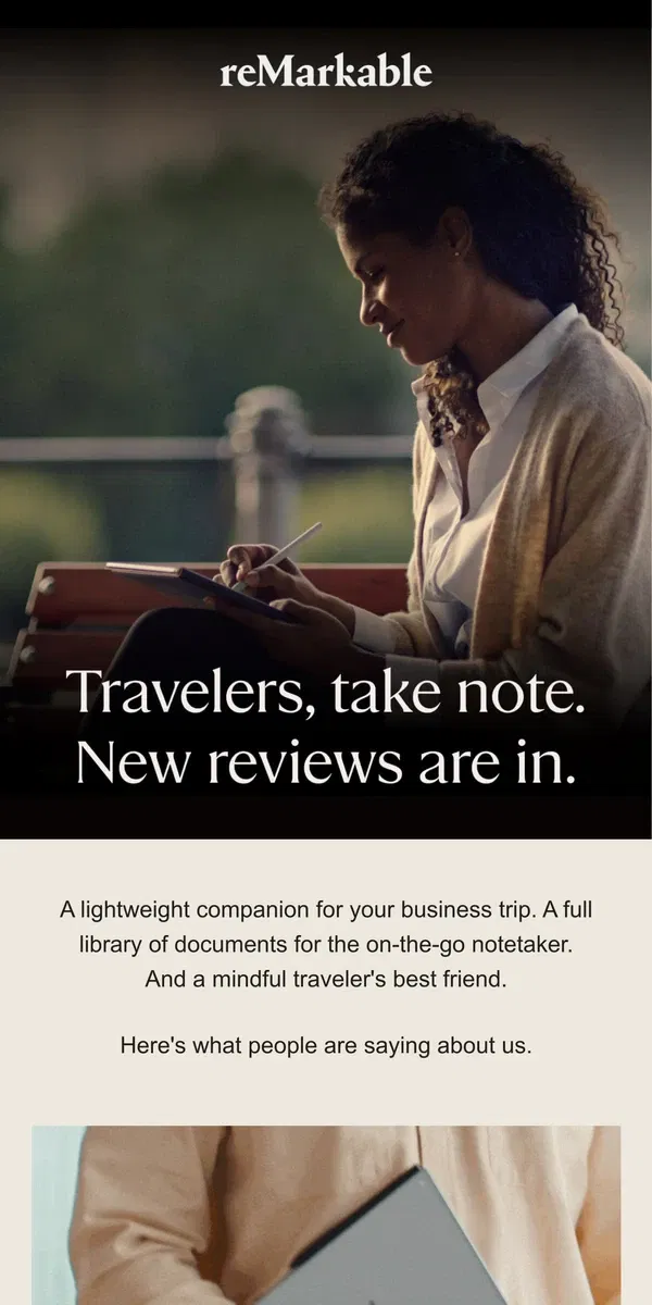 Email from reMarkable. Travelers, take note