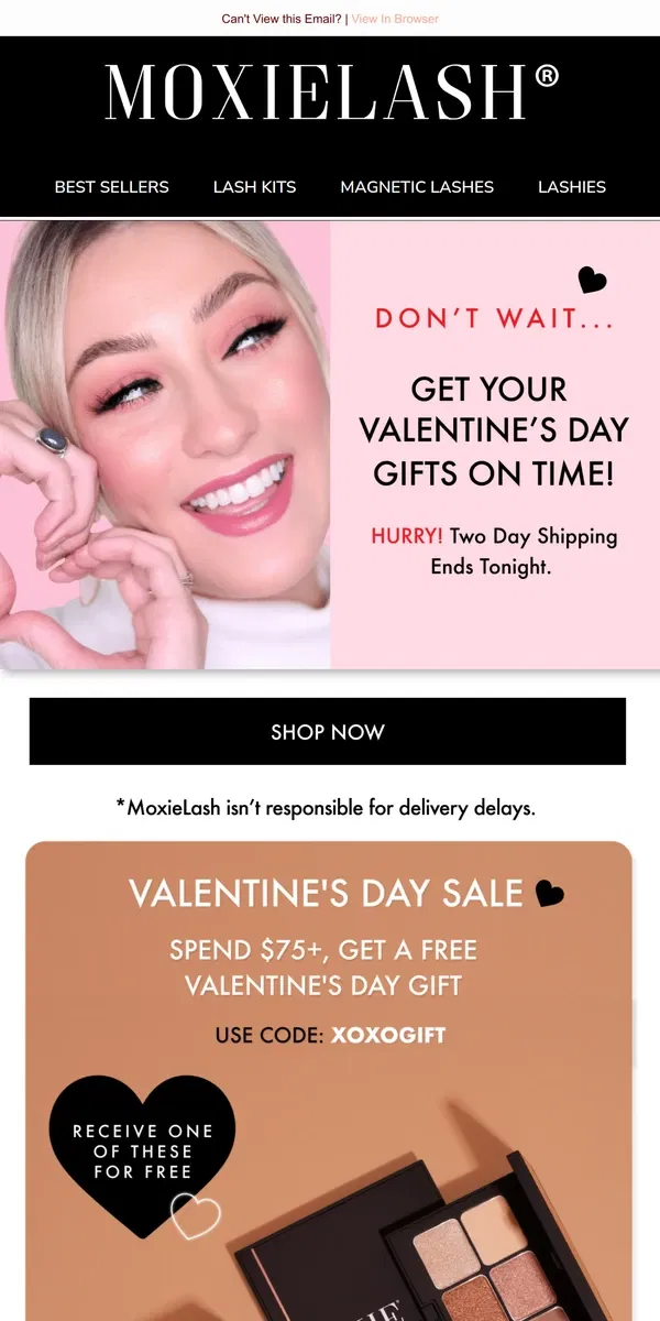 Email from MoxieLash. 💗Shop $33 Magnetic Kits for Valentine’s Day!