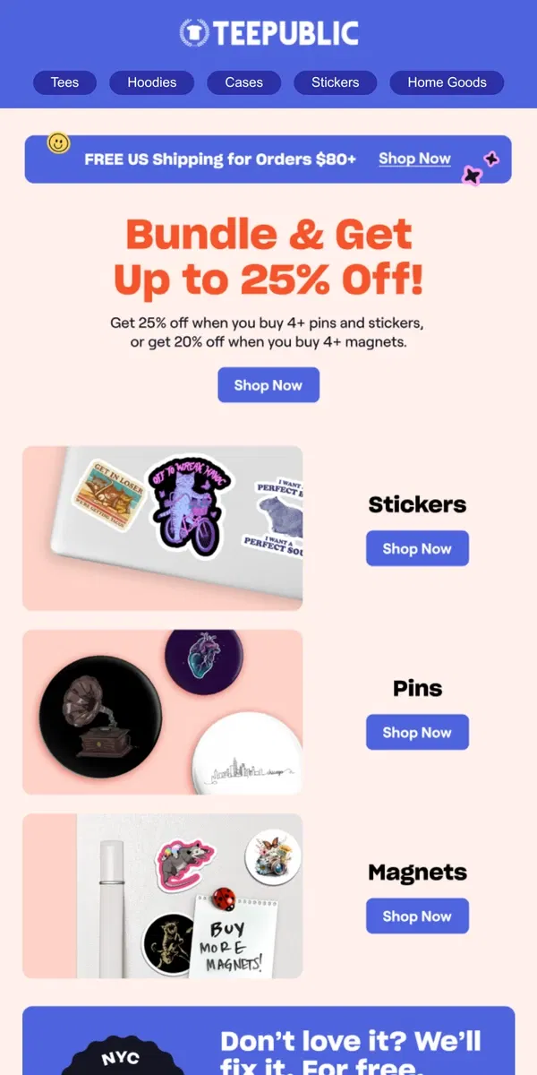 Email from TeePublic. Bundle Sale Alert 🔔