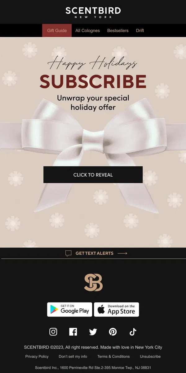 Email from Scentbird. Unwrap your mystery deal