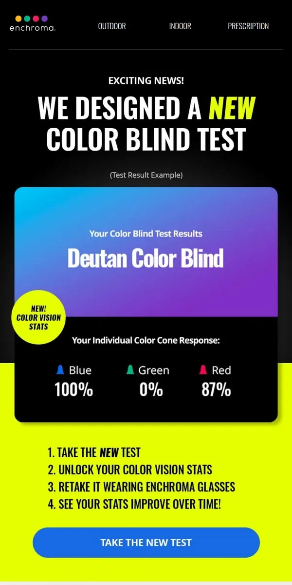 Email from EnChroma. NEW! Color Blind Test Just Launched 🚀