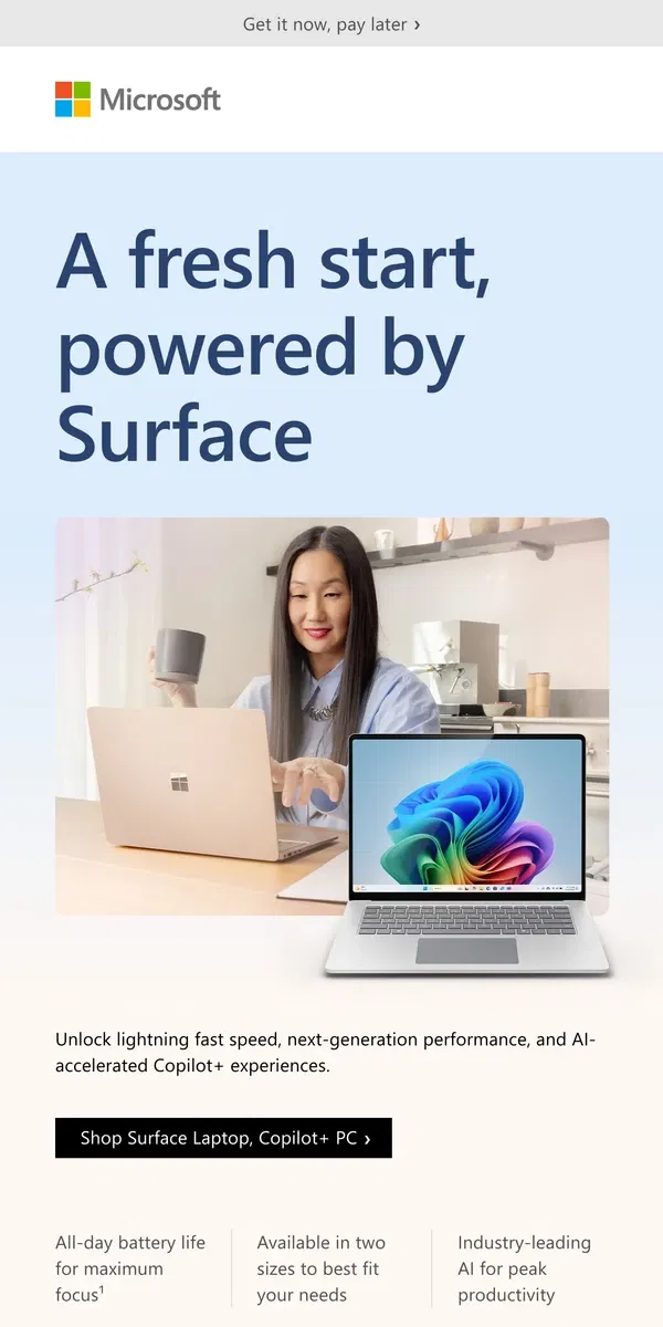 Email from Microsoft Store. Unleash your potential with Surface Copilot+ PCs