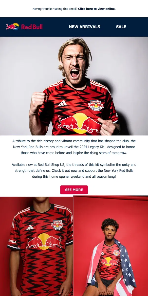 Email from Red Bull. Available Now: 2024 Legacy Kit