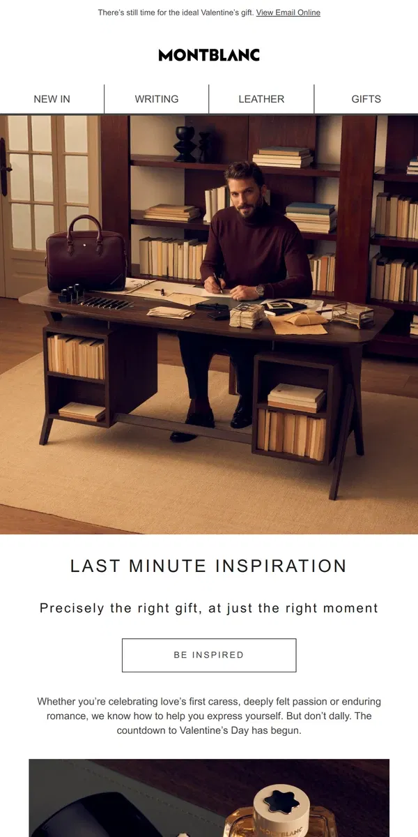 Email from Montblanc. Last minute ways to say “I love you”