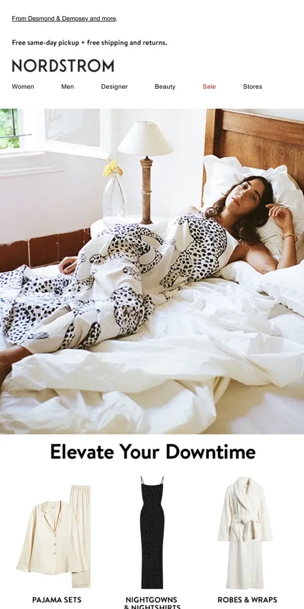 Email from Nordstrom. Dreamy sleepwear 💤