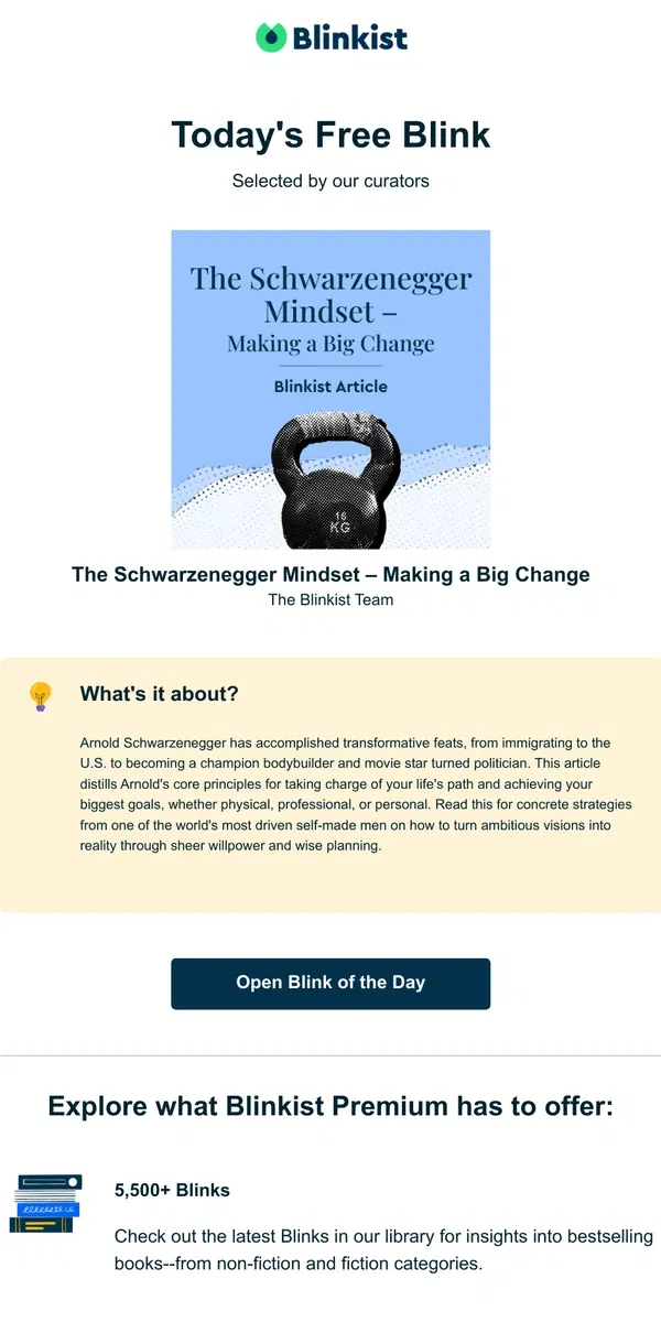Email from Blinkist. Your Blink of the Day