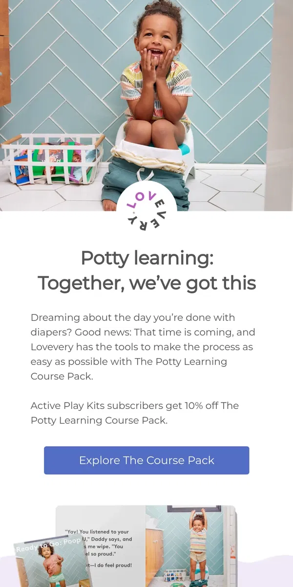 Email from Lovevery. Are you ready to ditch diapers?