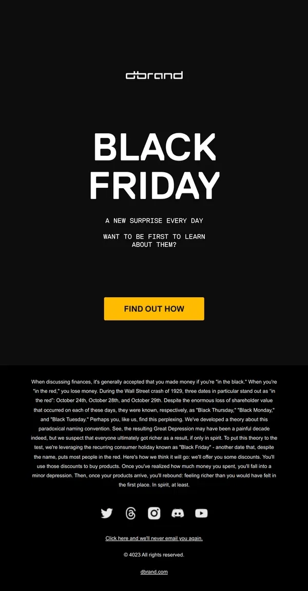 Email from dbrand. Do you like surprises?