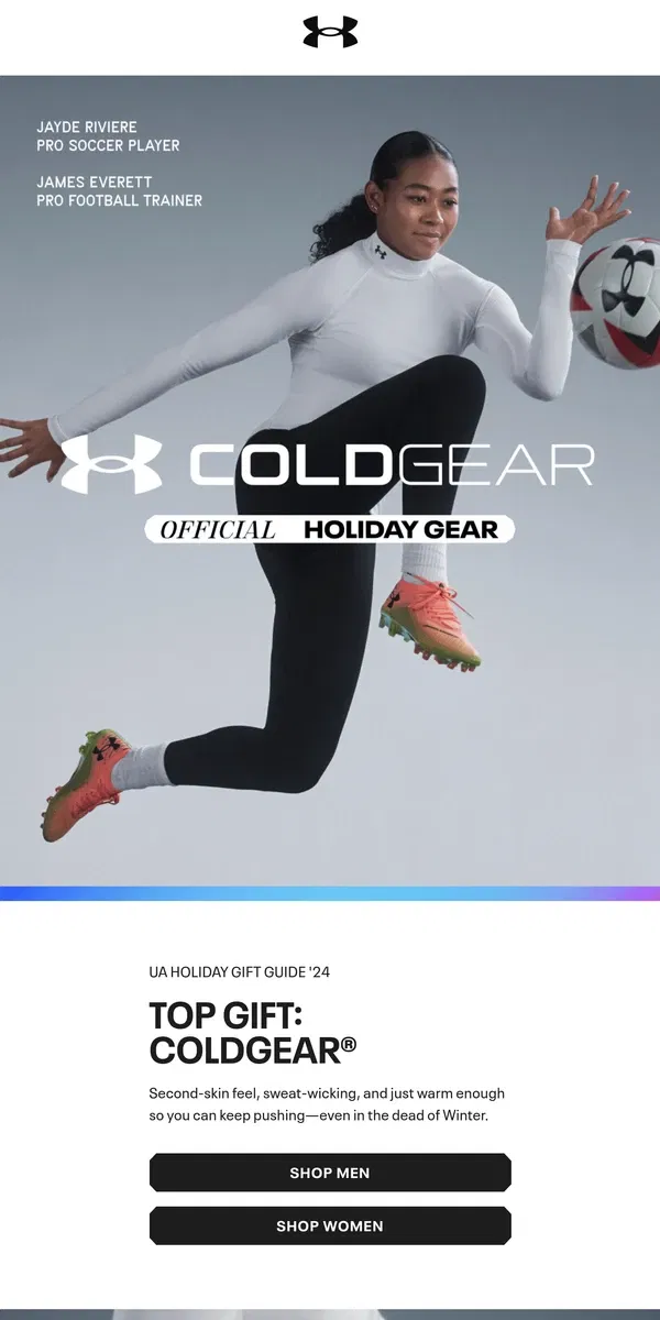 Email from Under Armour. ColdGear ❄️ is the gift every athlete needs