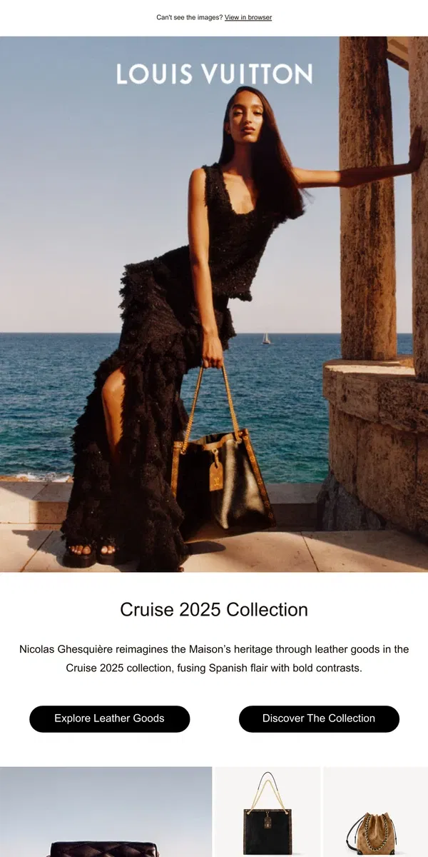 Email from Louis Vuitton. New Cruise 2025 Bags