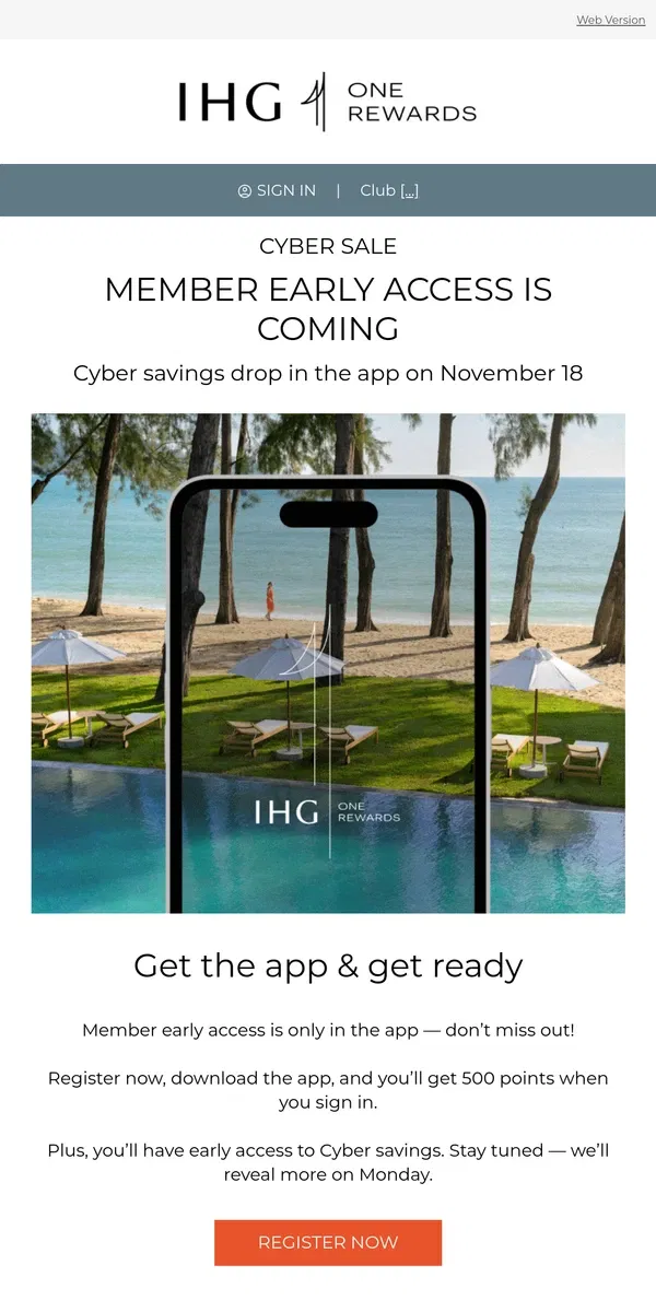 Email from IHG Hotels & Resorts. Hey [Name], we’ve got something exciting for you