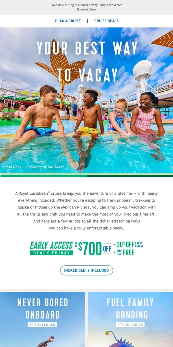 Email from Royal Caribbean. Yes! All this is included in your Royal Caribbean adventure