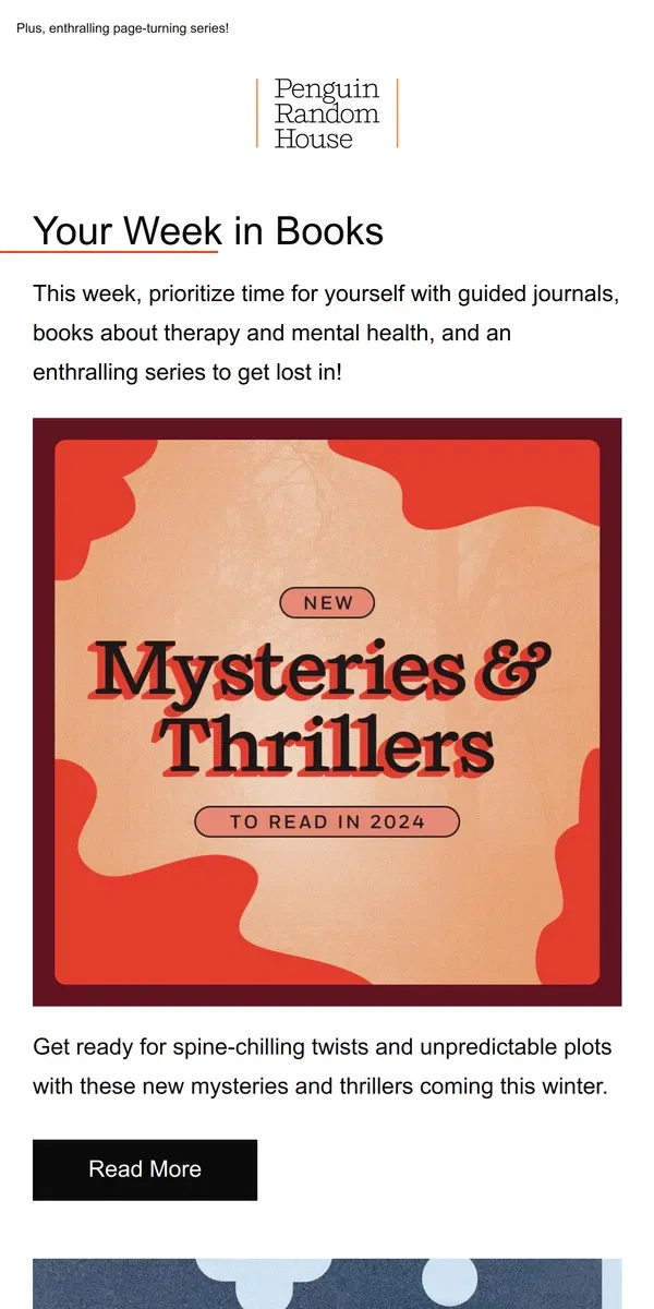 Email from Penguin Random House. Your Week in Books: Self-Care Essentials