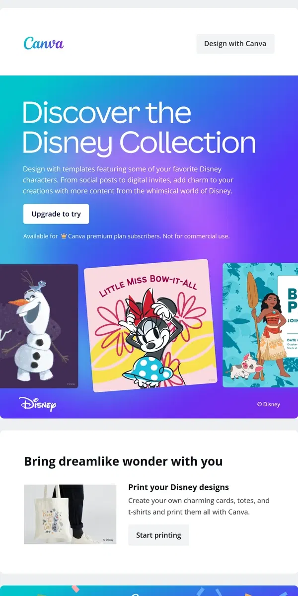 Email from Canva. Discover the Disney collection ✨