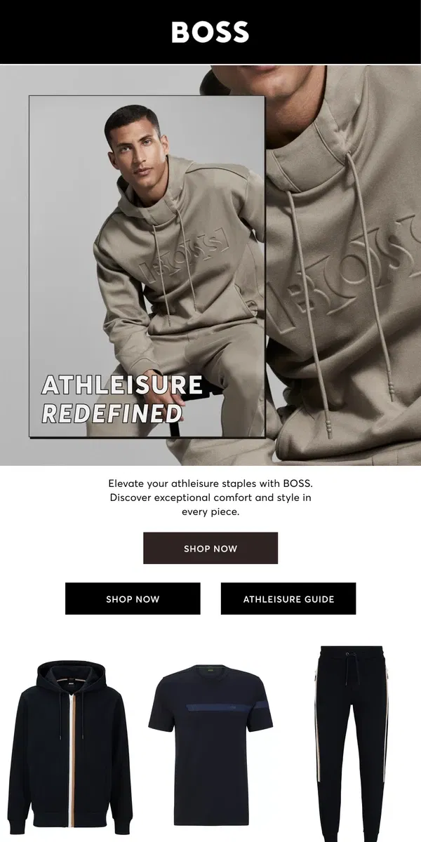 Email from HUGO BOSS. Athleisure Redefined