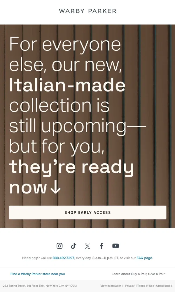 Email from Warby Parker. A first look at our latest