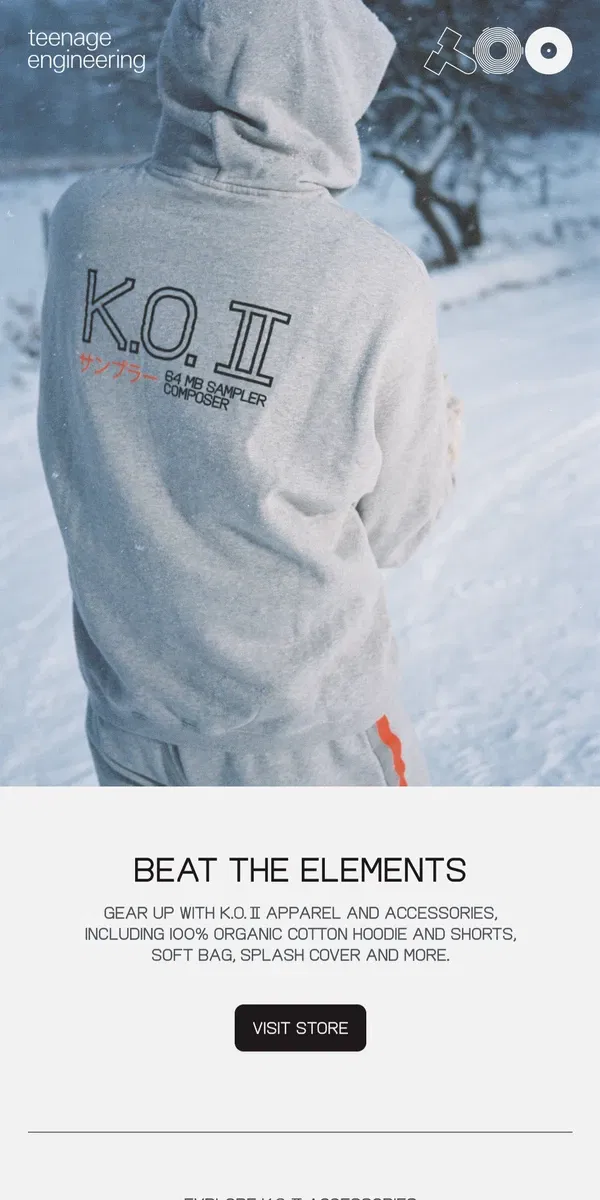 Email from teenage engineering. beat the elements