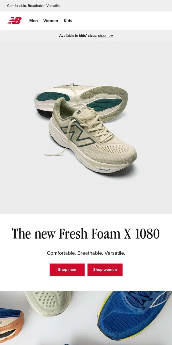 Email from New Balance. Introducing the new Fresh Foam X 1080