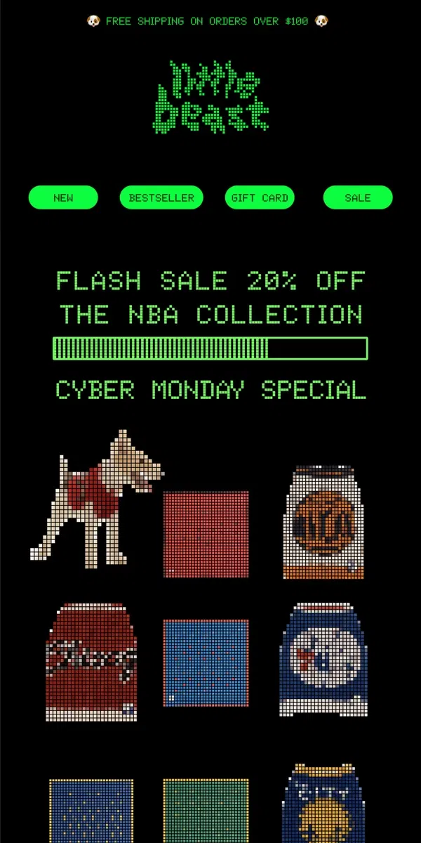 Email from Little Beast. Flash Sale: 20% Off the NBA Collection until Midnight!