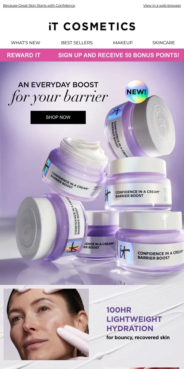 Email from IT Cosmetics. Barrier Boost to the Rescue