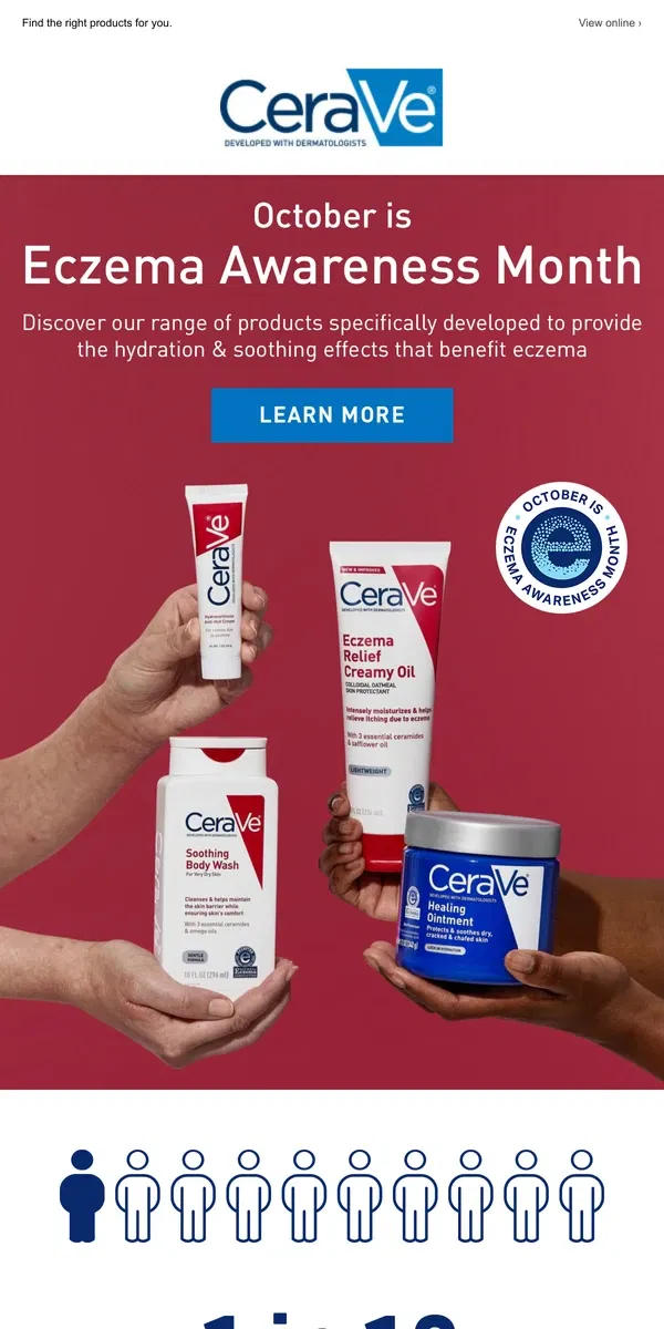 Email from CeraVe. Let's Learn About Eczema!