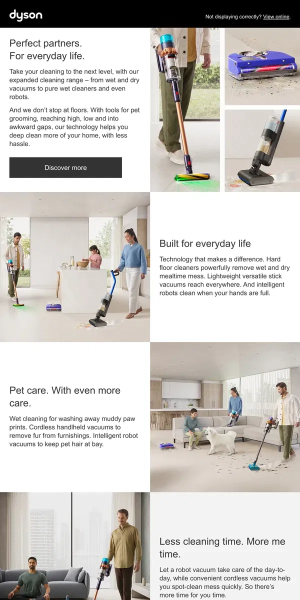 Email from Dyson. For a cleaner home made easier