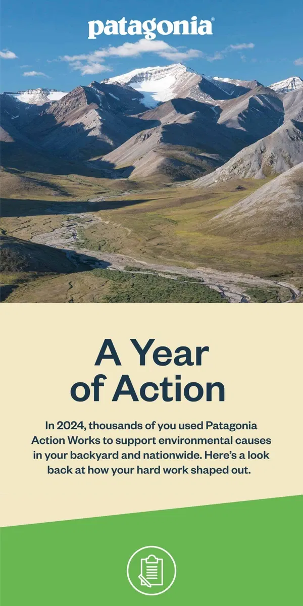 Email from Patagonia. Our collective impact 🌎