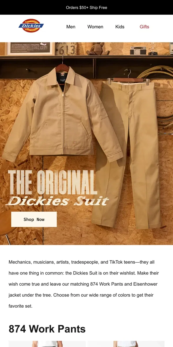 Email from Dickies. 🎁 The Original Dickies Suit