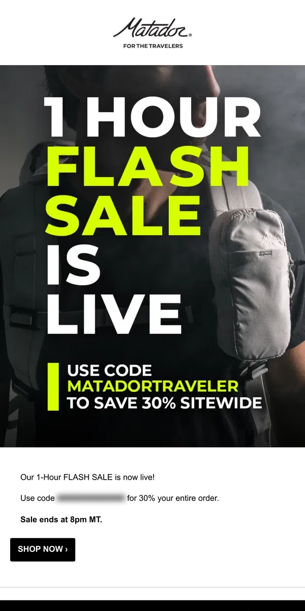 Email from Matador. ⚡1-HOUR SALE IS LIVE⚡