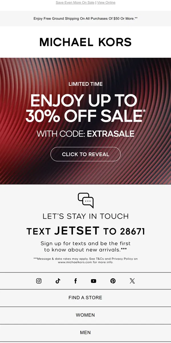 Email from Michael Kors. These Sale Styles Are Almost Gone…And Up To 30% Off