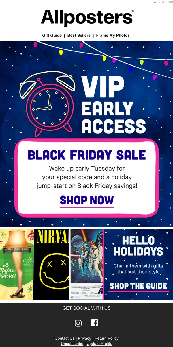 Email from AllPosters. Set Your Alarm Early on Tuesday