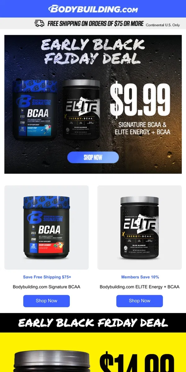 Email from Bodybuilding.com. 🎁 Your Exclusive Black Friday Access Awaits—Shop Now!