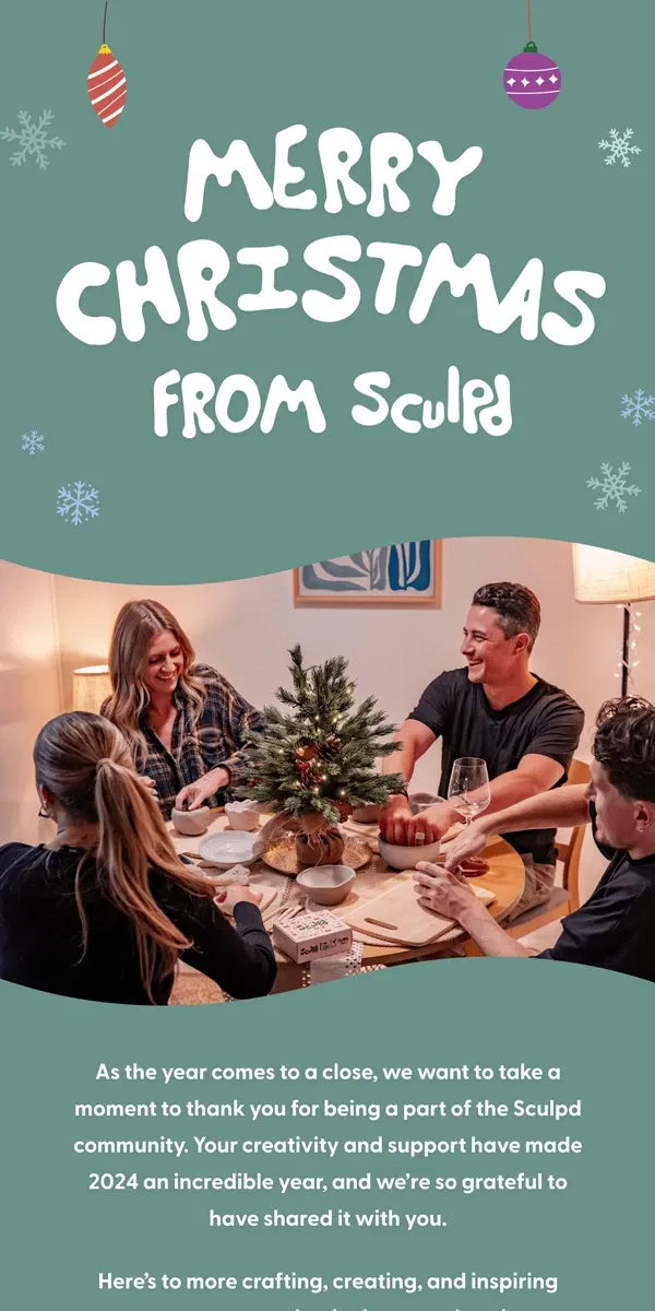 Email from Sculpd. Merry Christmas from Sculpd 🎄