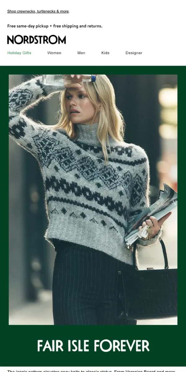 Email from Nordstrom. We ❤️ Fair Isle