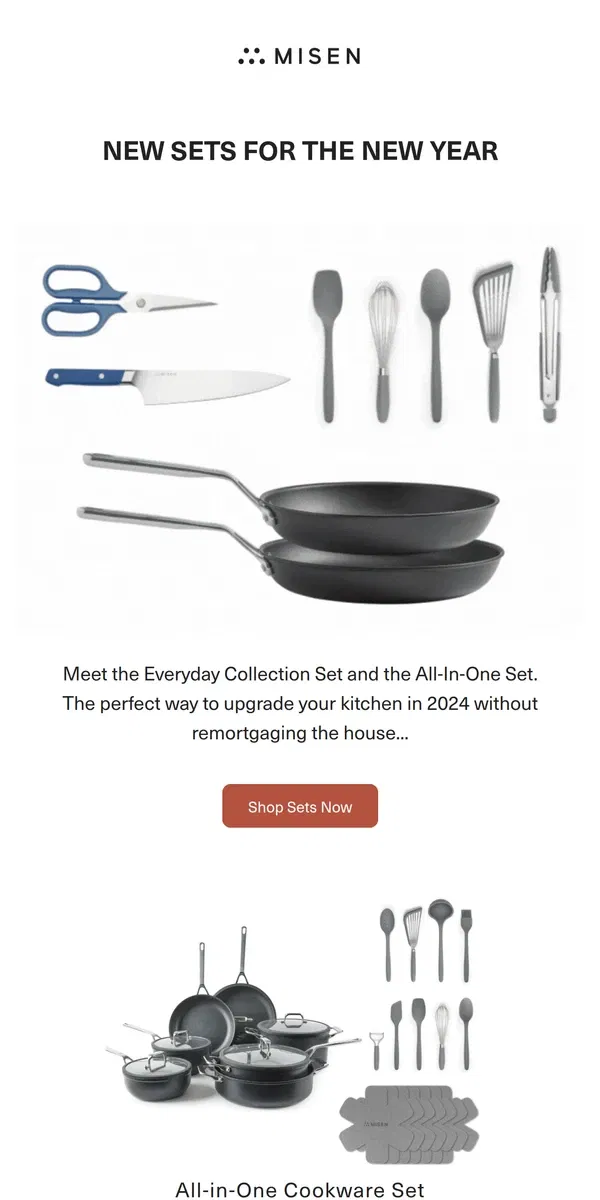 Email from Misen. 🍳 Elevate Your Kitchen with Our All-in-One Collection