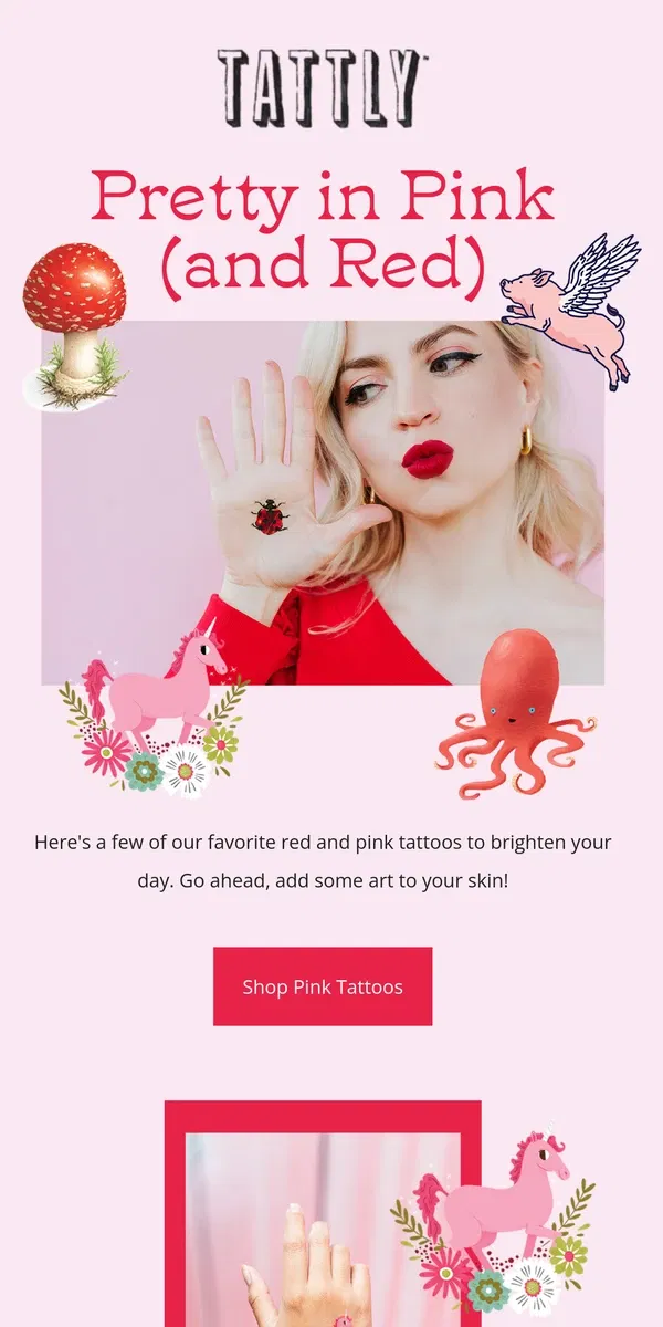 Email from Tattly. Think Pink (And Red) 💕