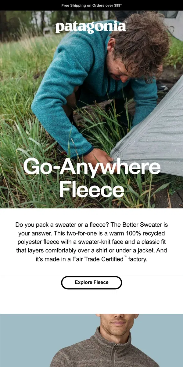 Email from Patagonia. A Better Sweater for you